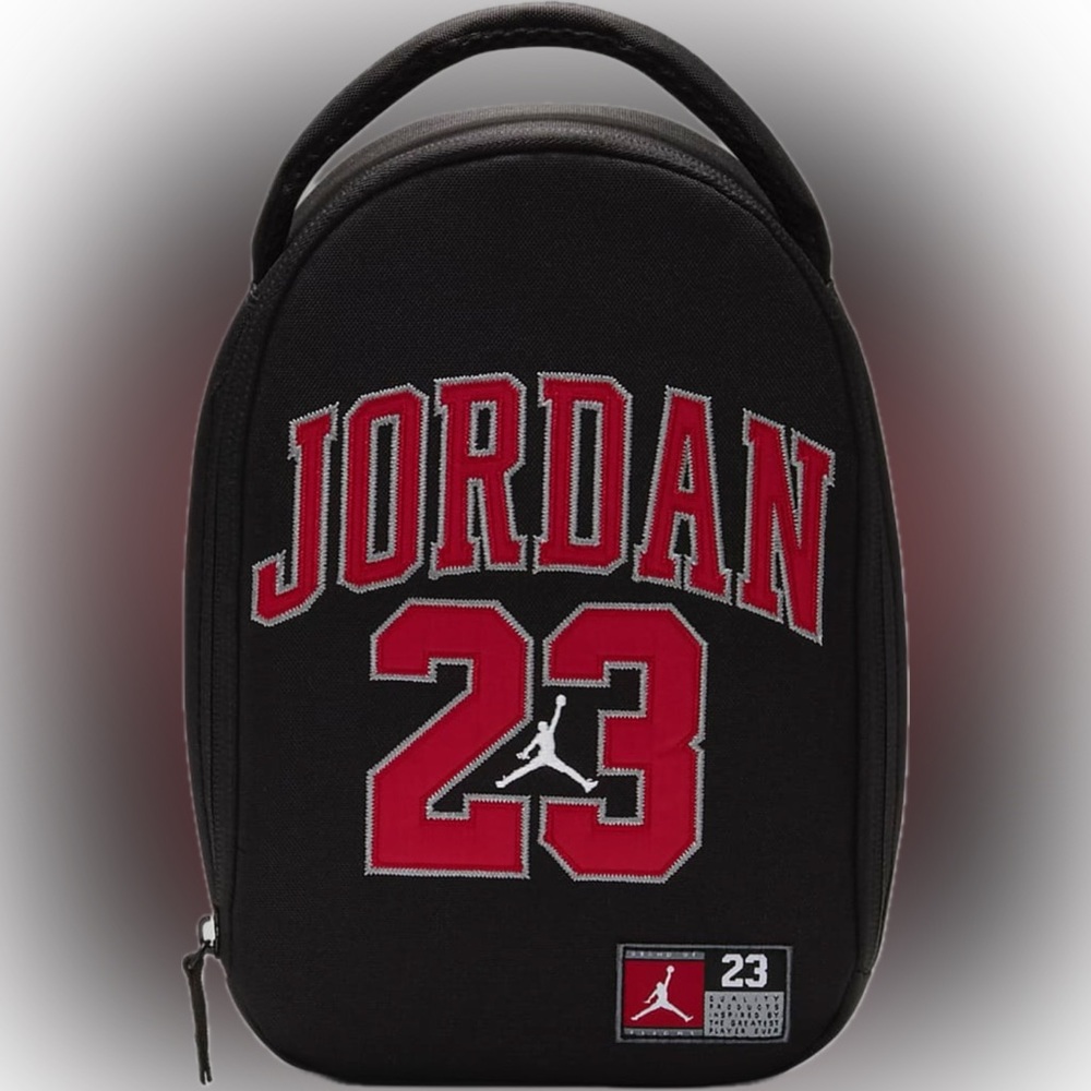 Nike Air Jordan Jersey 23 Zip Insulated Lunch Bag Box Black NWT
